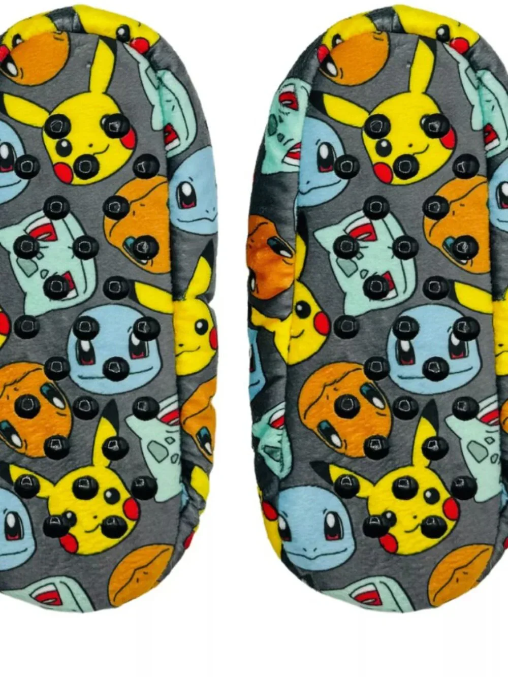 Boys Pokemon Classic Starters Fuzzy Babba Slipper Socks Size 8-13 S/M
